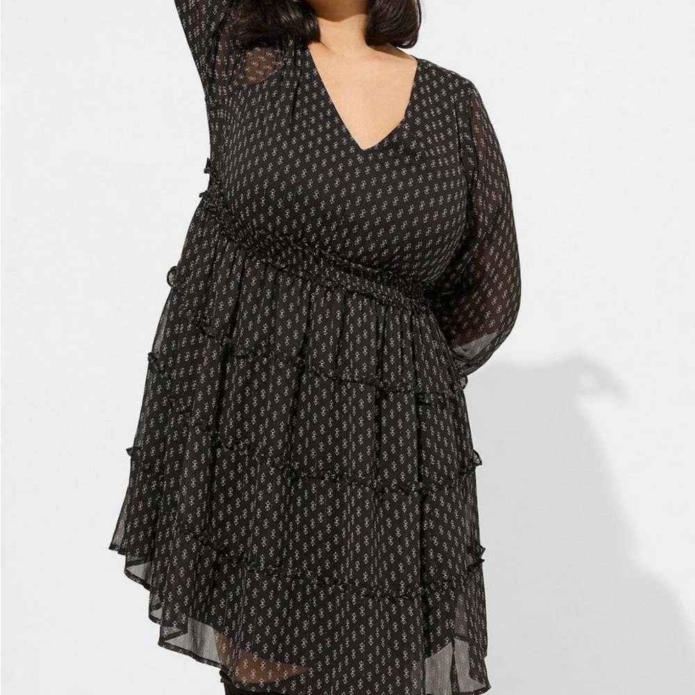 Torrid - Mini Lurex Chiffon Tiered Dress (1X)